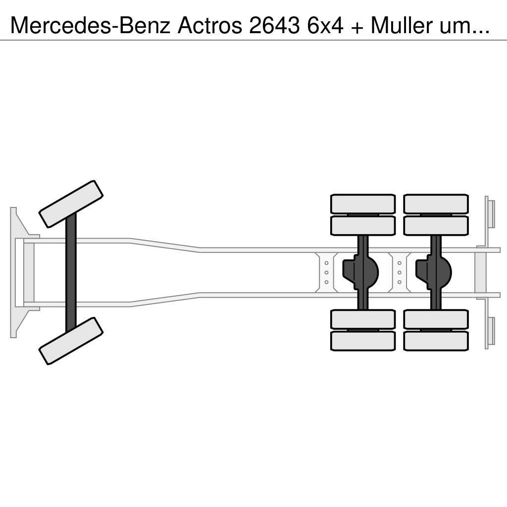 Mercedes-Benz Actros 2643 6x4 + Muller umwelttechniek aufbau Αποφρακτικά οχήματα