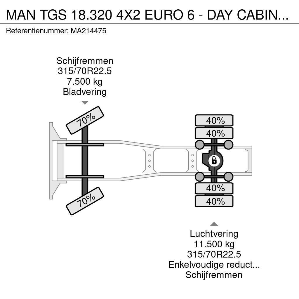 MAN TGS 18.320 4X2 EURO 6 - DAY CABINE - 376.843 KM Tractor Units