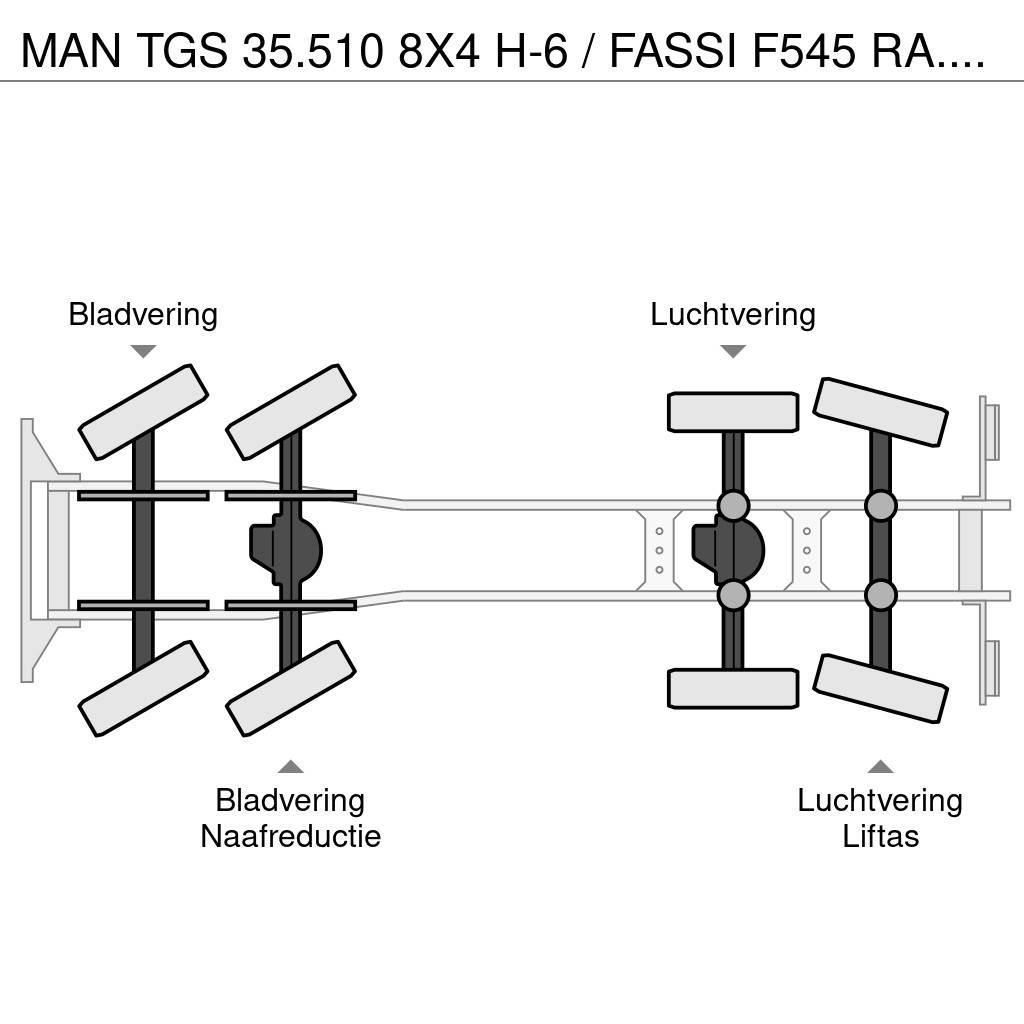 MAN TGS 35.510 8X4 H-6 / FASSI F545 RA.2.27 + FLY JIB Φορτηγά ανατροπή με γάντζο