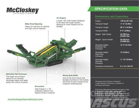 McCloskey R155 Μηχανές κοσκινίσματος