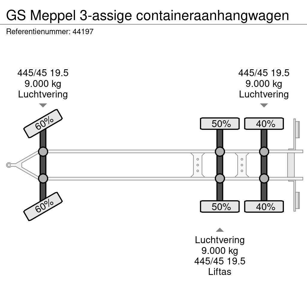 GS Meppel 3-assige containeraanhangwagen Containerframe trailers