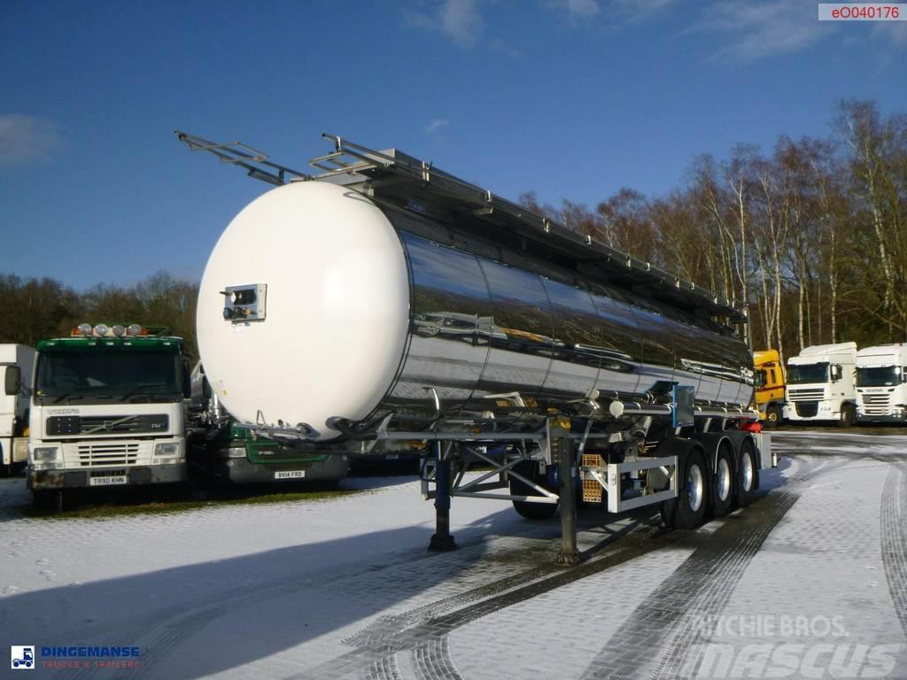 Feldbinder Chemical tank inox L4BH 30 m3 / 1 comp + pump Tanker semi-trailers