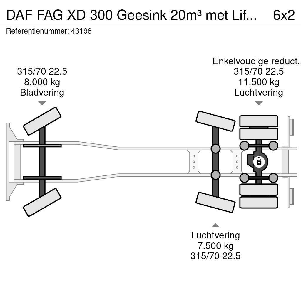 DAF FAG XD 300 Geesink 20m³ met Liftmate Instaplift Waste trucks