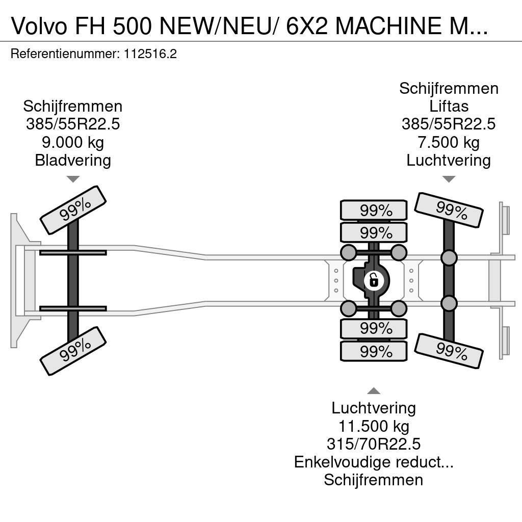 Volvo FH 500 NEW/NEU/ 6X2 MACHINE MASCHINEN TRANSPORT Box body trucks