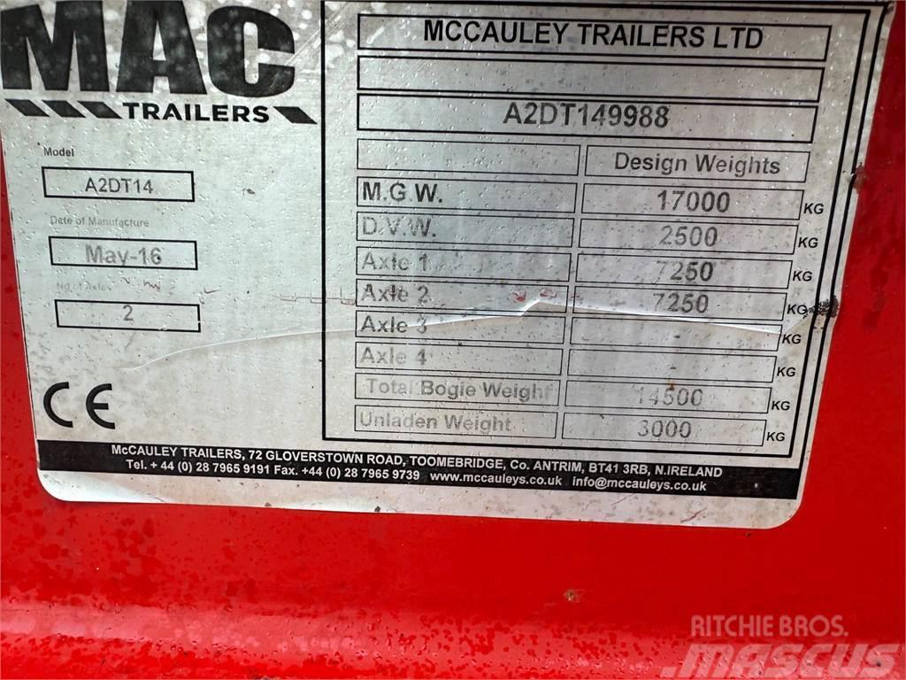  AG McCauley 14 Ton Dump Trailer, Oil & Air Brakes Tipper trailers