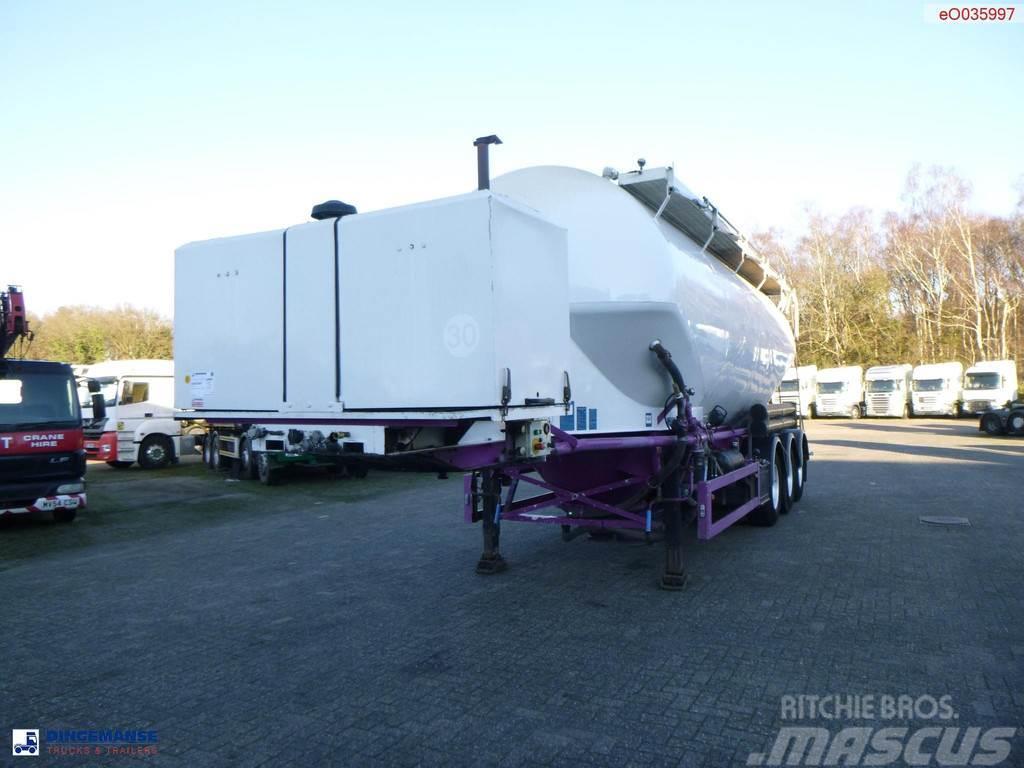 Feldbinder Powder tank alu 36 m3 / 1 comp + compressor Tanker semi-trailers
