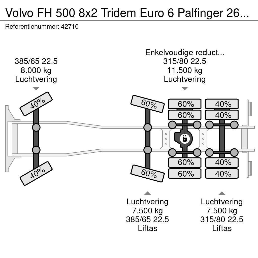 Volvo FH 500 8x2 Tridem Euro 6 Palfinger 26 Ton haakarms Hook lift trucks