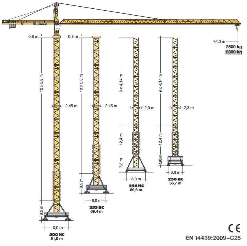 Liebherr 280 EC-H 12 Litronic Tower cranes
