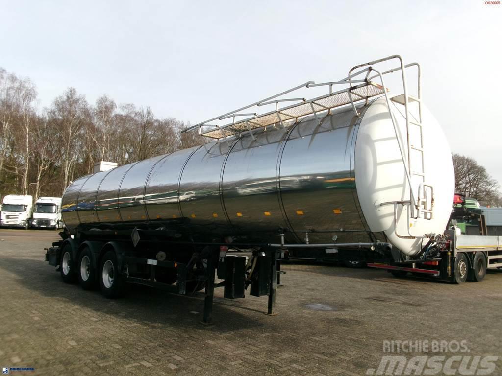 Metalovouga Bitumen / heavy oil tank inox 29 m3 / 1 comp Tanker semi-trailers