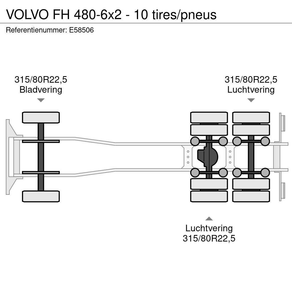 Volvo FH 480-6x2 - 10 tires/pneus Container Frame trucks