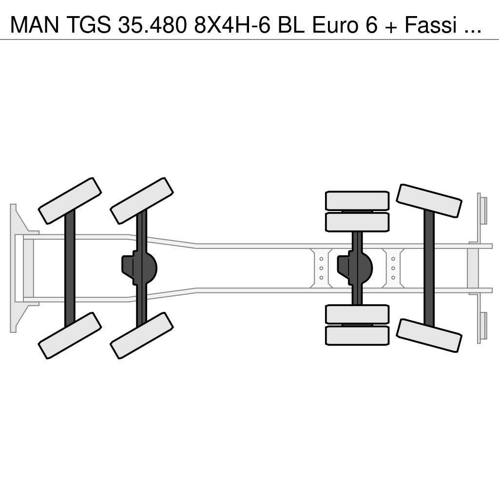 MAN TGS 35.480 8X4H-6 BL Euro 6 + Fassi F1350RA.2.28 + All terrain cranes