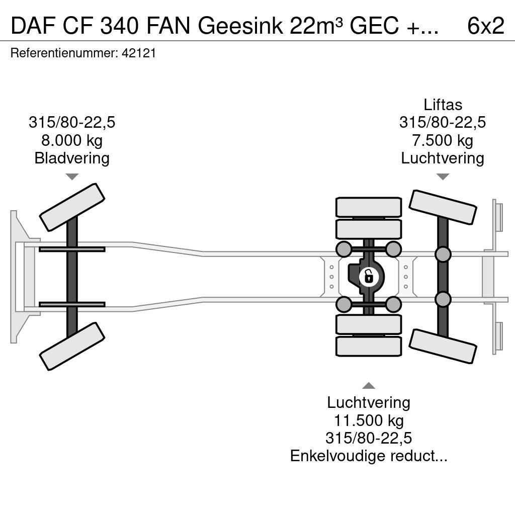DAF CF 340 FAN Geesink 22m³ GEC + Welvaarts weighing s Waste trucks