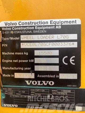 Volvo L70G **BJ. 2015 *19460H/Klima/Hochkippschaufel * Wheel loaders