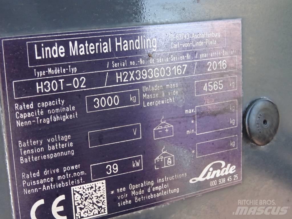 Linde H30T-02 Περονοφόρα ανυψωτικά κλαρκ με φυσικό αέριο LPG