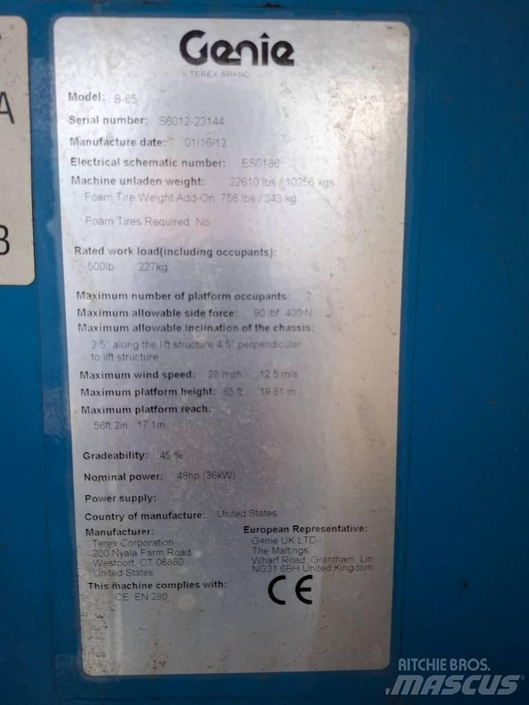 Genie S 65 Ανυψωτήρες με τηλεσκοπικό βραχίονα