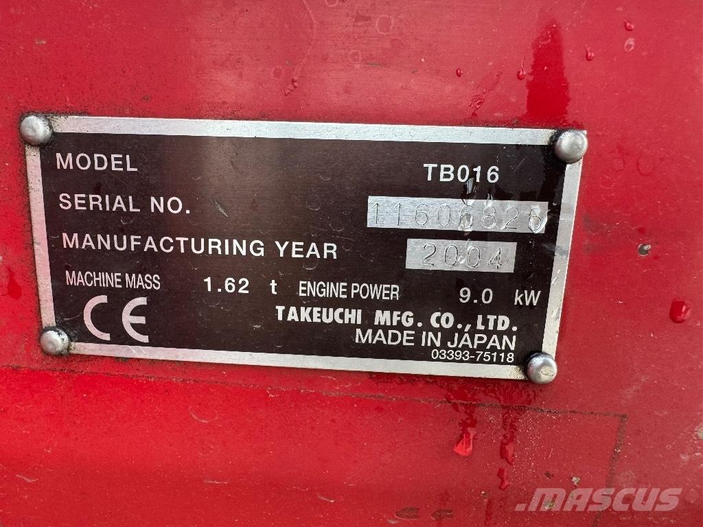 Takeuchi TB 016 Εκσκαφάκι (διαβολάκι) < 7t