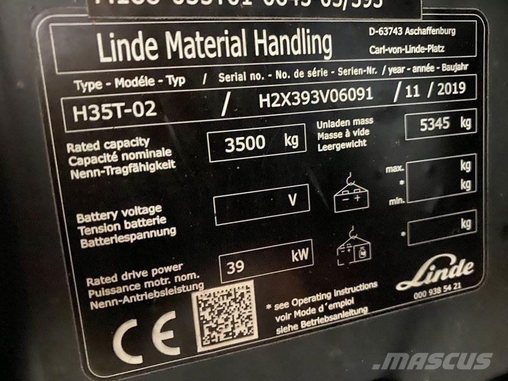 Linde H35T-02 Περονοφόρα ανυψωτικά κλαρκ με φυσικό αέριο LPG