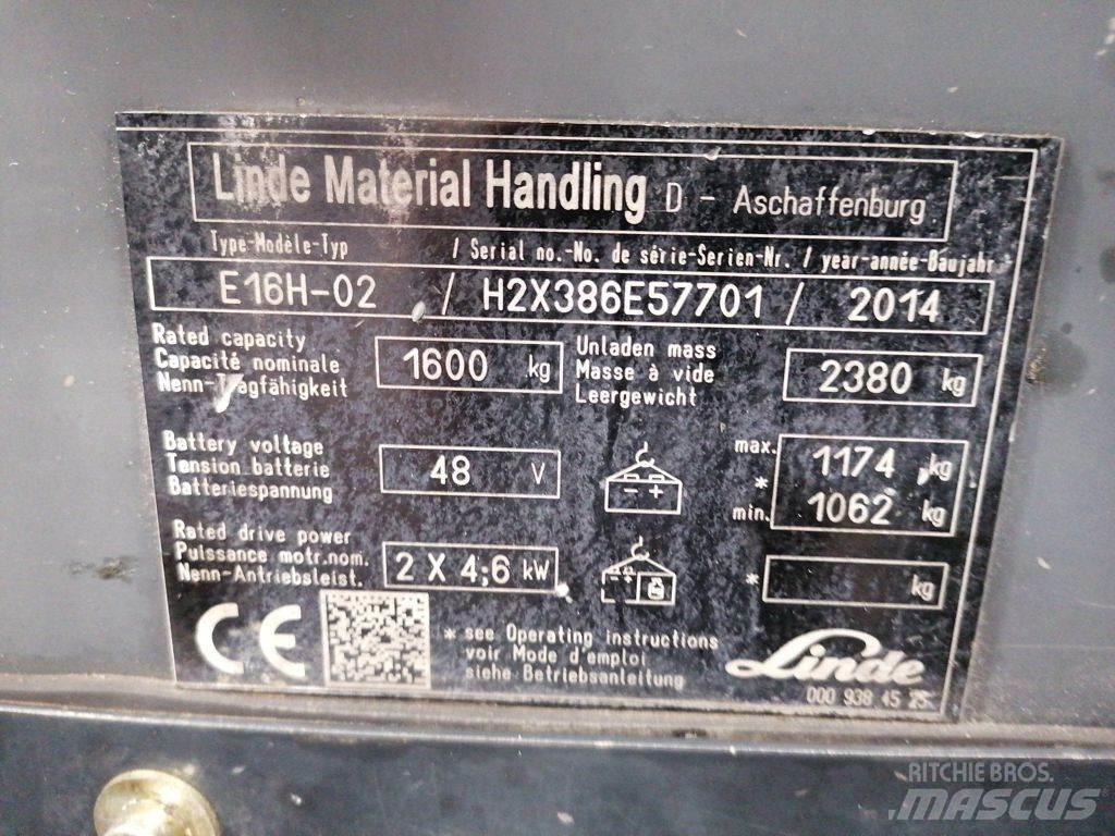 Linde E16H-02 Ηλεκτρικά περονοφόρα ανυψωτικά κλαρκ