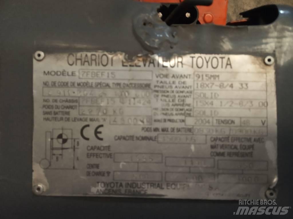 Toyota 7FBEF15 Ηλεκτρικά περονοφόρα ανυψωτικά κλαρκ