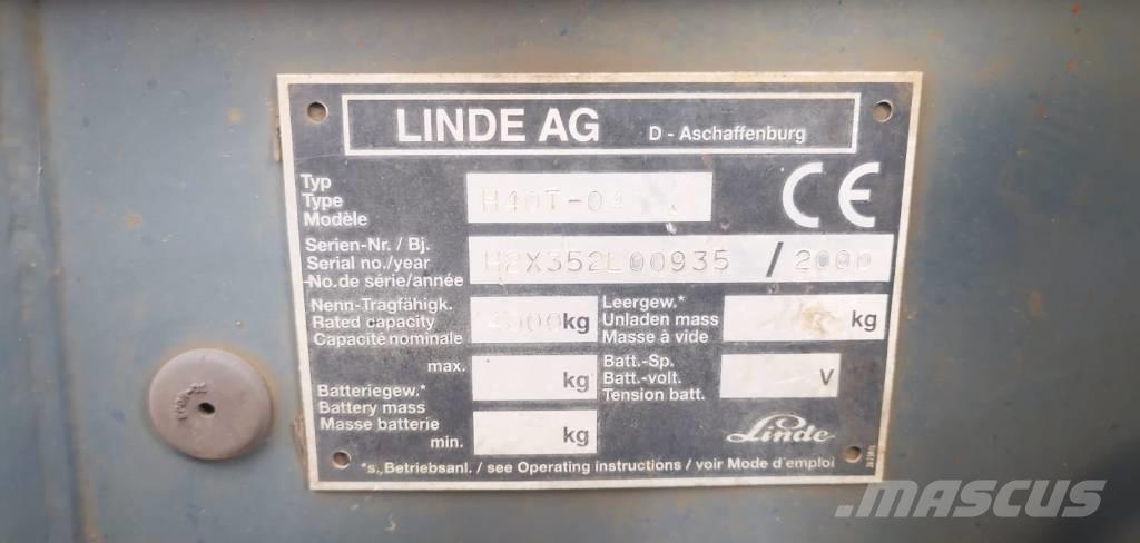 Linde H40T-01 Περονοφόρα ανυψωτικά κλαρκ με φυσικό αέριο LPG