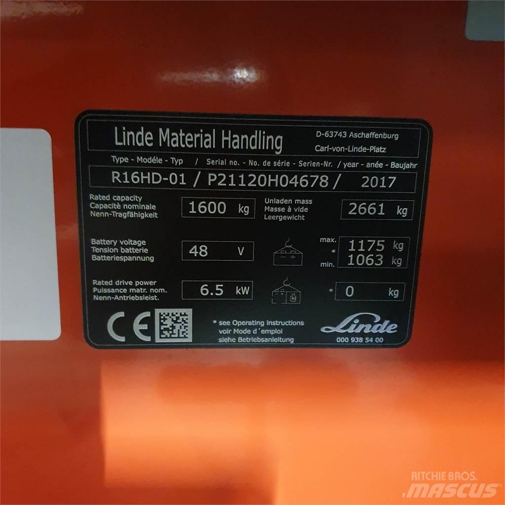 Linde R16HD Ανυψωτικά στενών δρόμων