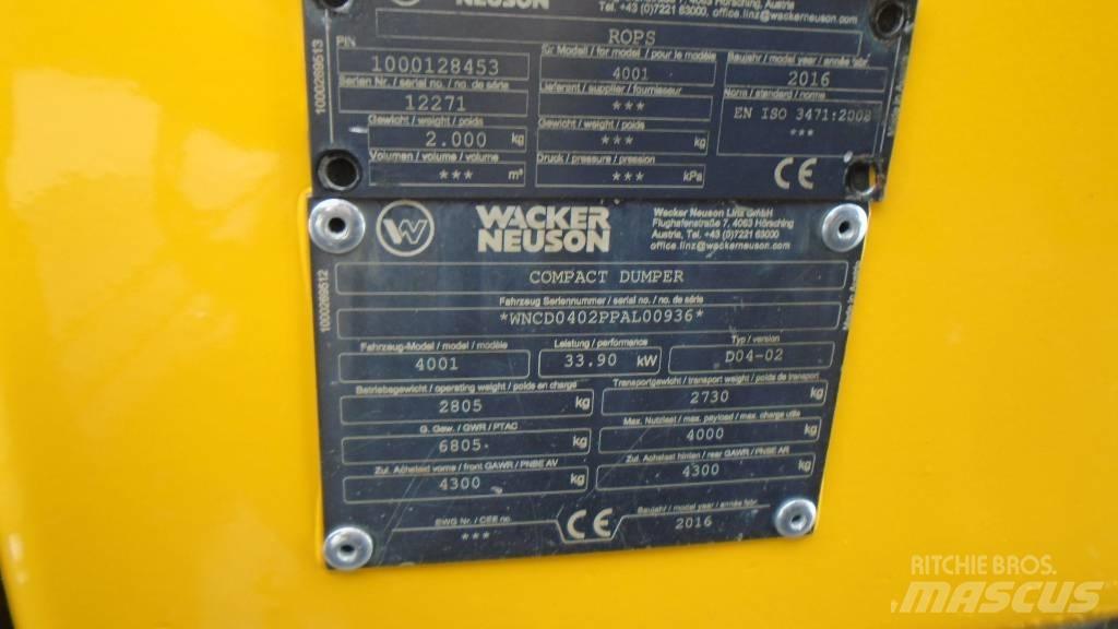 Wacker Neuson 4001 s Dumpers εργοταξίου