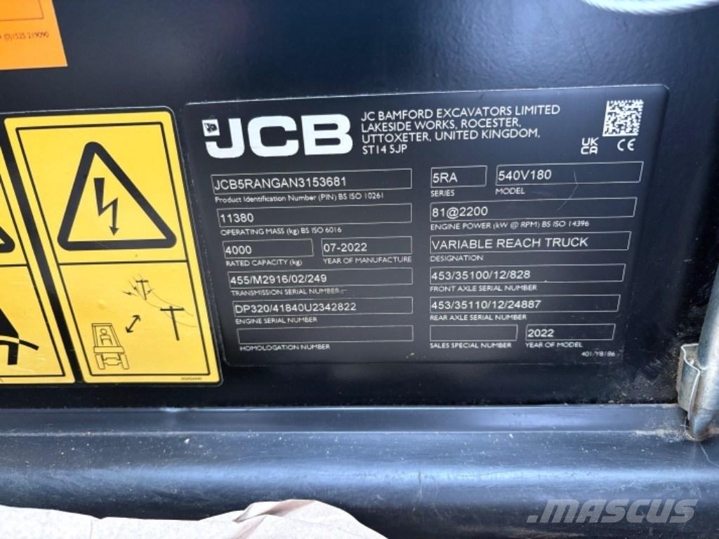 JCB 540-180 Τηλεσκοπικοί ανυψωτές