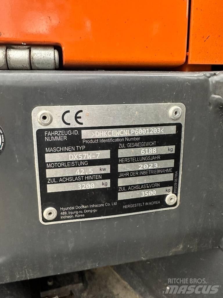 Develon DX 57 W-7 Εκσκαφείς με τροχούς - λάστιχα