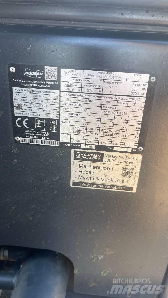 Doosan B20X-7 Ηλεκτρικά περονοφόρα ανυψωτικά κλαρκ