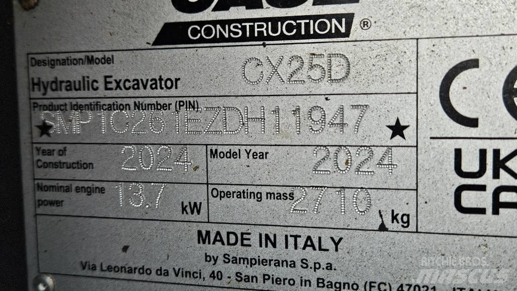 CASE CX25D Εκσκαφάκι (διαβολάκι) < 7t