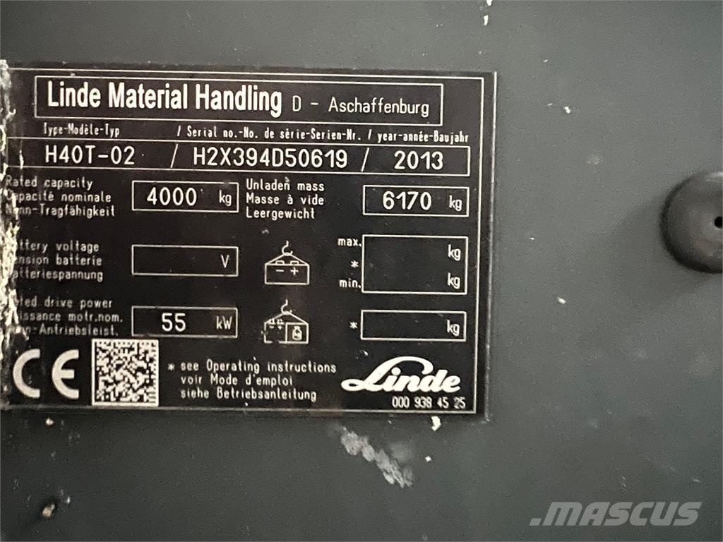 Linde H40T-02 Περονοφόρα ανυψωτικά κλαρκ με φυσικό αέριο LPG