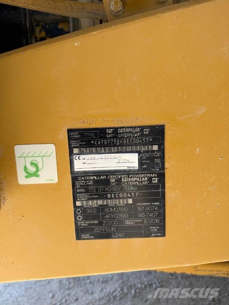CAT 775 E Άκαμπτα Dumper με ανατρεπόμενο κάδο