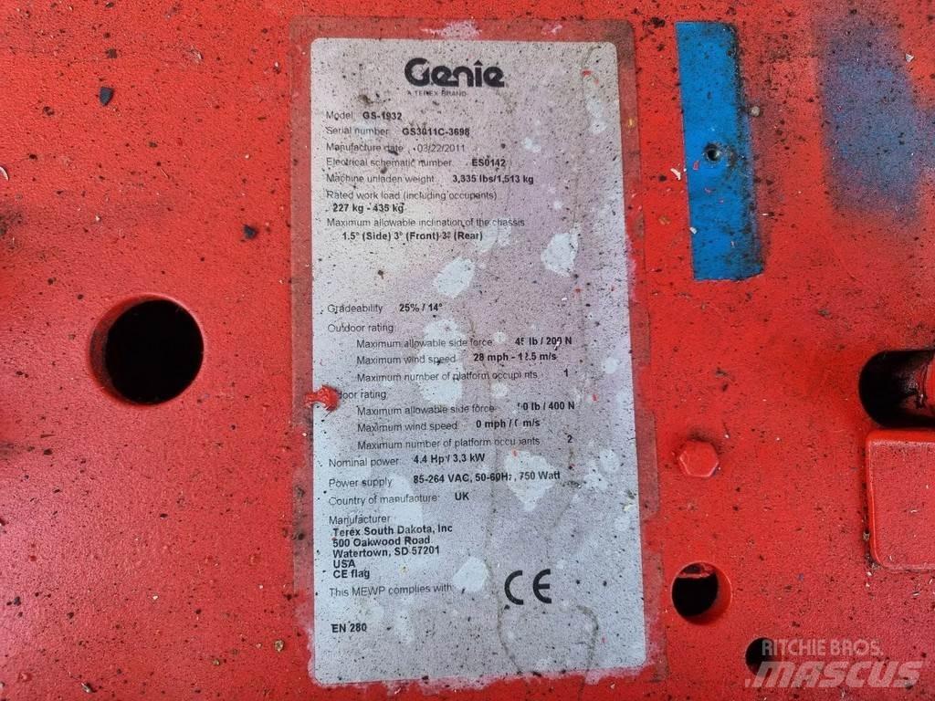 Genie GS1932 Ανυψωτήρες ψαλιδωτής άρθρωσης
