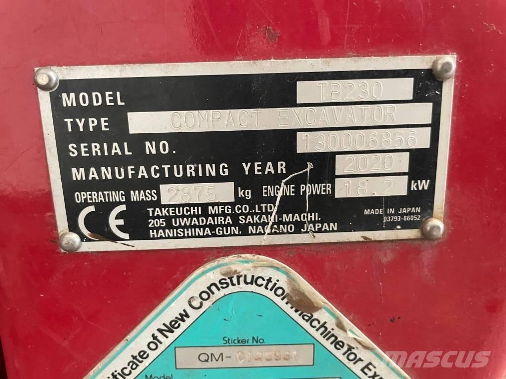 Takeuchi TB 230 Εκσκαφάκι (διαβολάκι) < 7t