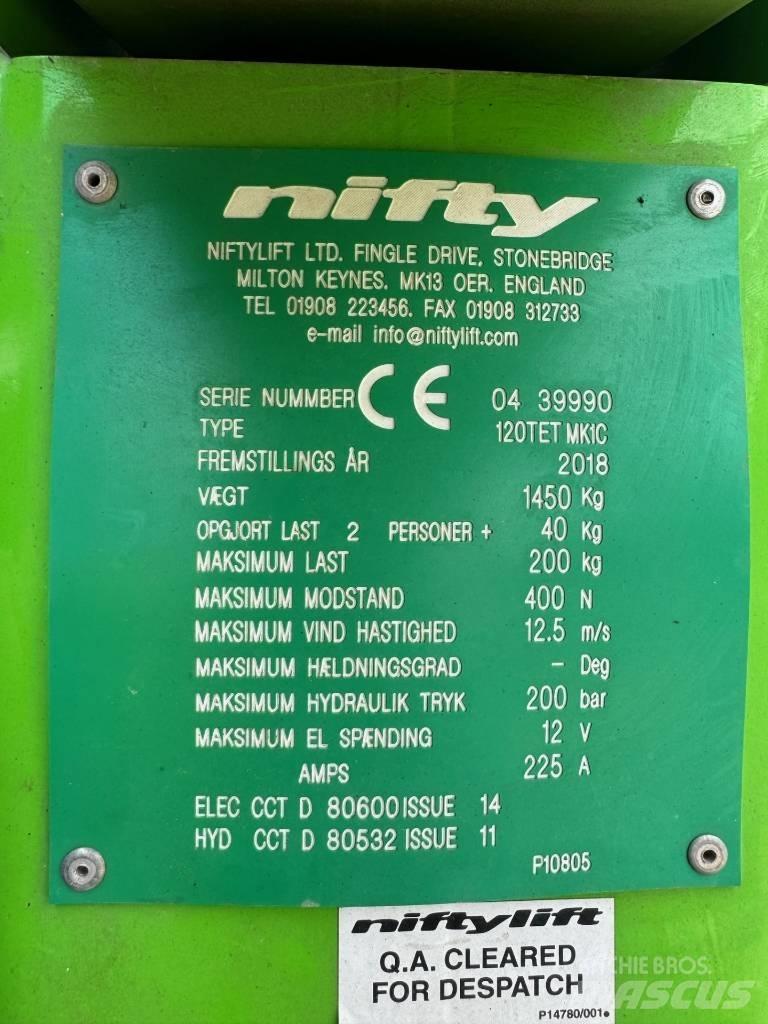 Niftylift 120 T Εναέριες πλατφόρμες τοποθετημένες σε ρυμούλκα