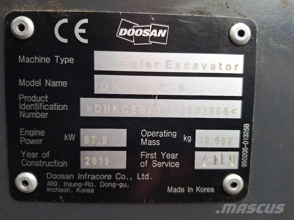 Doosan DX 180 -5 Εκσκαφείς με ερπύστριες