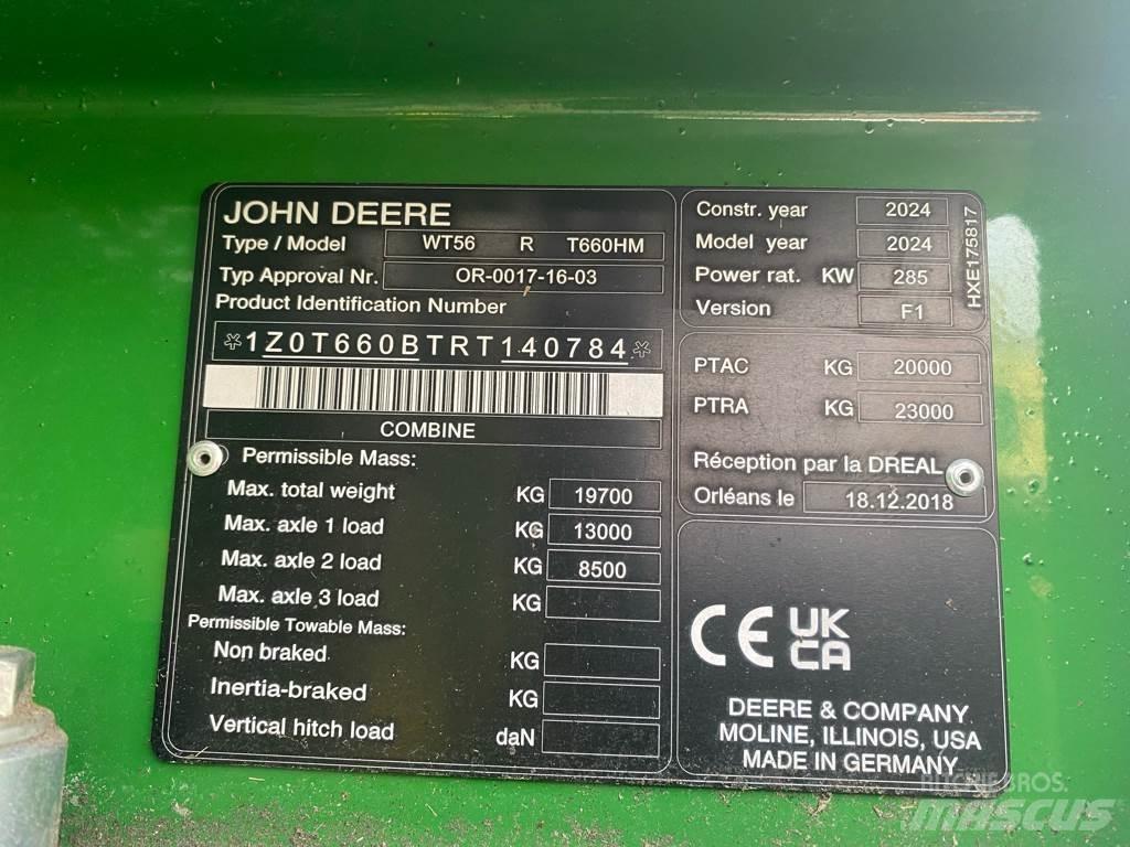 John Deere T 660 I Θεριζοαλωνιστικές μηχανές