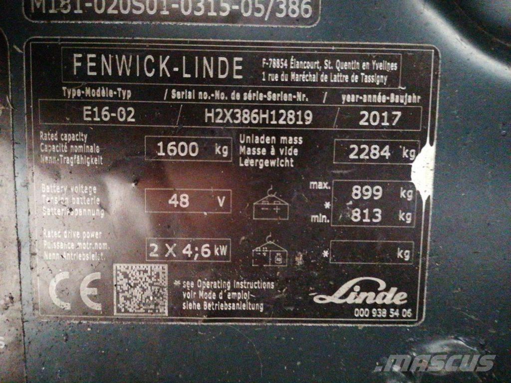 Linde E16-02 Ηλεκτρικά περονοφόρα ανυψωτικά κλαρκ