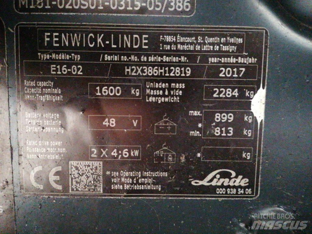 Linde E16-02 Ηλεκτρικά περονοφόρα ανυψωτικά κλαρκ
