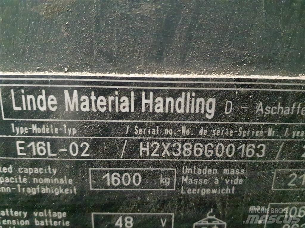 Linde E16L Ηλεκτρικά περονοφόρα ανυψωτικά κλαρκ