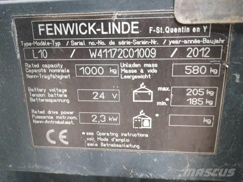 Linde L10 Παλετοφόρα πεζού χειριστή με ιστό