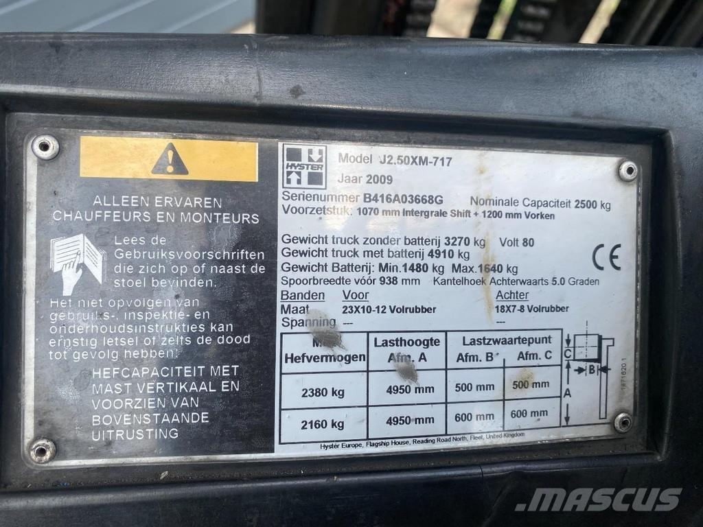 Hyster J2.50XM Ηλεκτρικά περονοφόρα ανυψωτικά κλαρκ