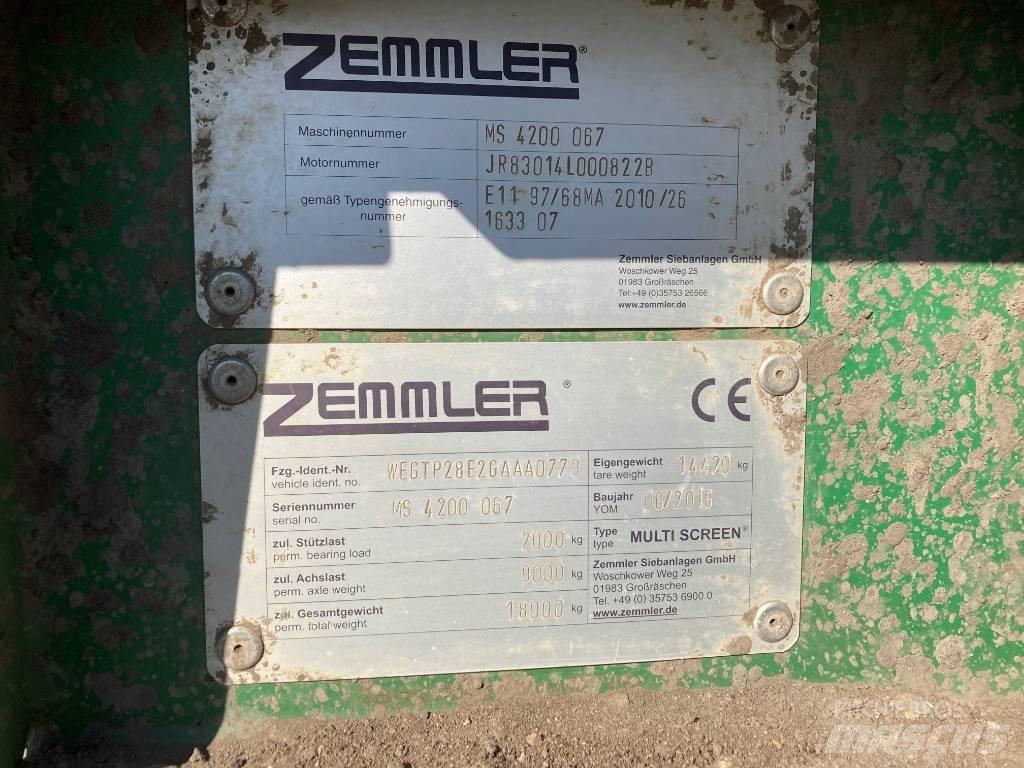 Zemmler MS4200 Κινητές μηχανές κοσκινίσματος