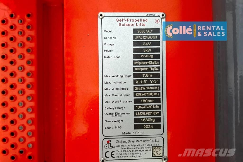 Dingli S0807AC+ | 2025 Ανυψωτήρες ψαλιδωτής άρθρωσης