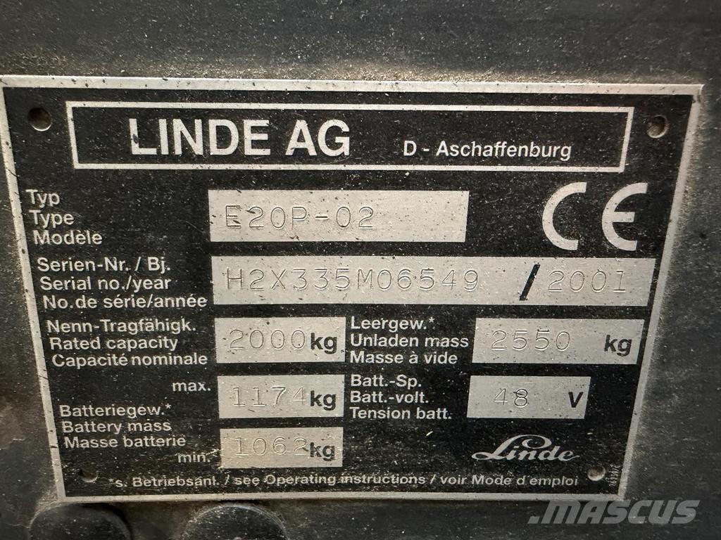 Linde E20P-02 Ηλεκτρικά περονοφόρα ανυψωτικά κλαρκ