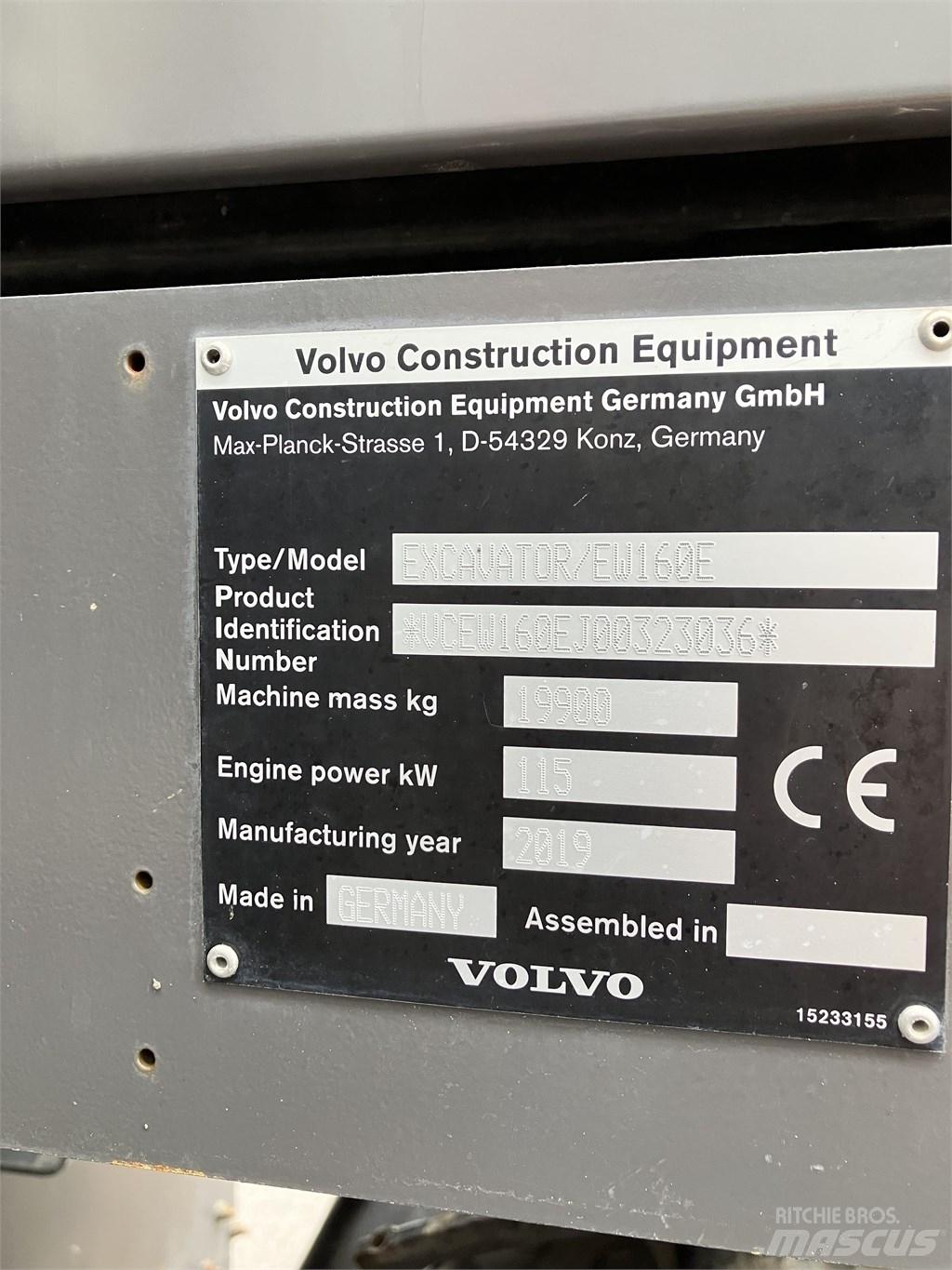 Volvo EW 160 E Εκσκαφείς με τροχούς - λάστιχα