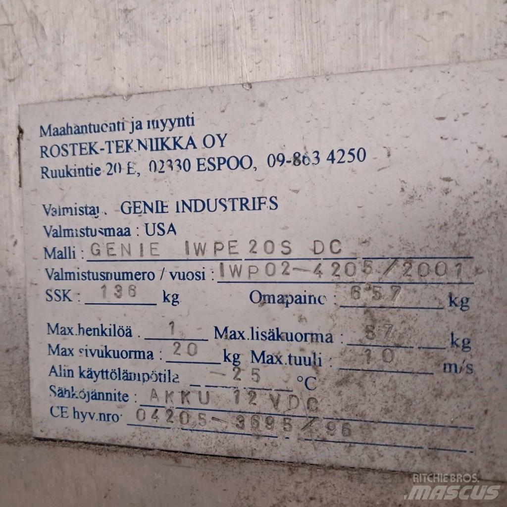 Genie IWP 20 S DC Ανυψωτήρες με κατακόρυφους πυλώνες