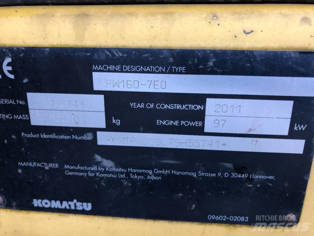 Komatsu PW160-7E0 Εκσκαφείς με τροχούς - λάστιχα