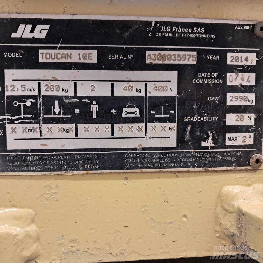JLG Toucan 10 E Ανυψωτήρες με κατακόρυφους πυλώνες