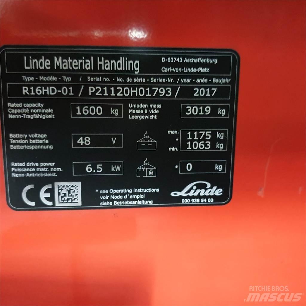 Linde R16HD Ανυψωτικά στενών δρόμων